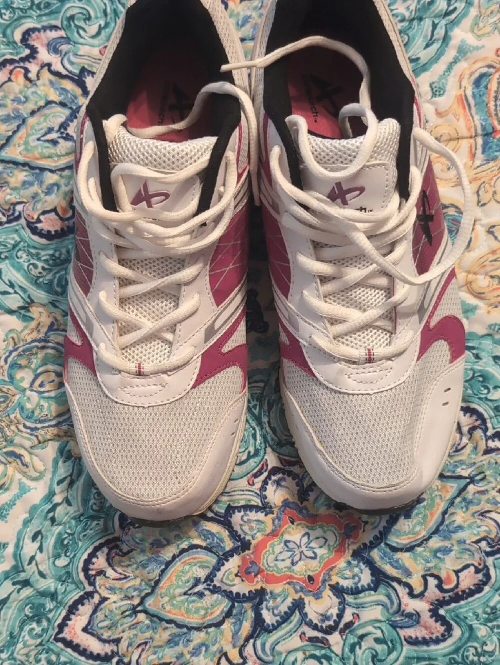 Athletech White and Pink Women's Athletic Sneakers